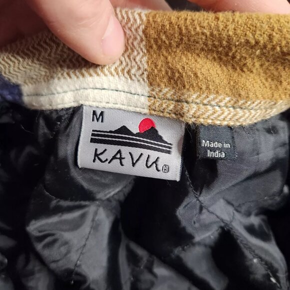 Women's Kavu Flannel Shirt Jacket Shacket Quilted Lined Colorful Button Up - M - Picture 5 of 9